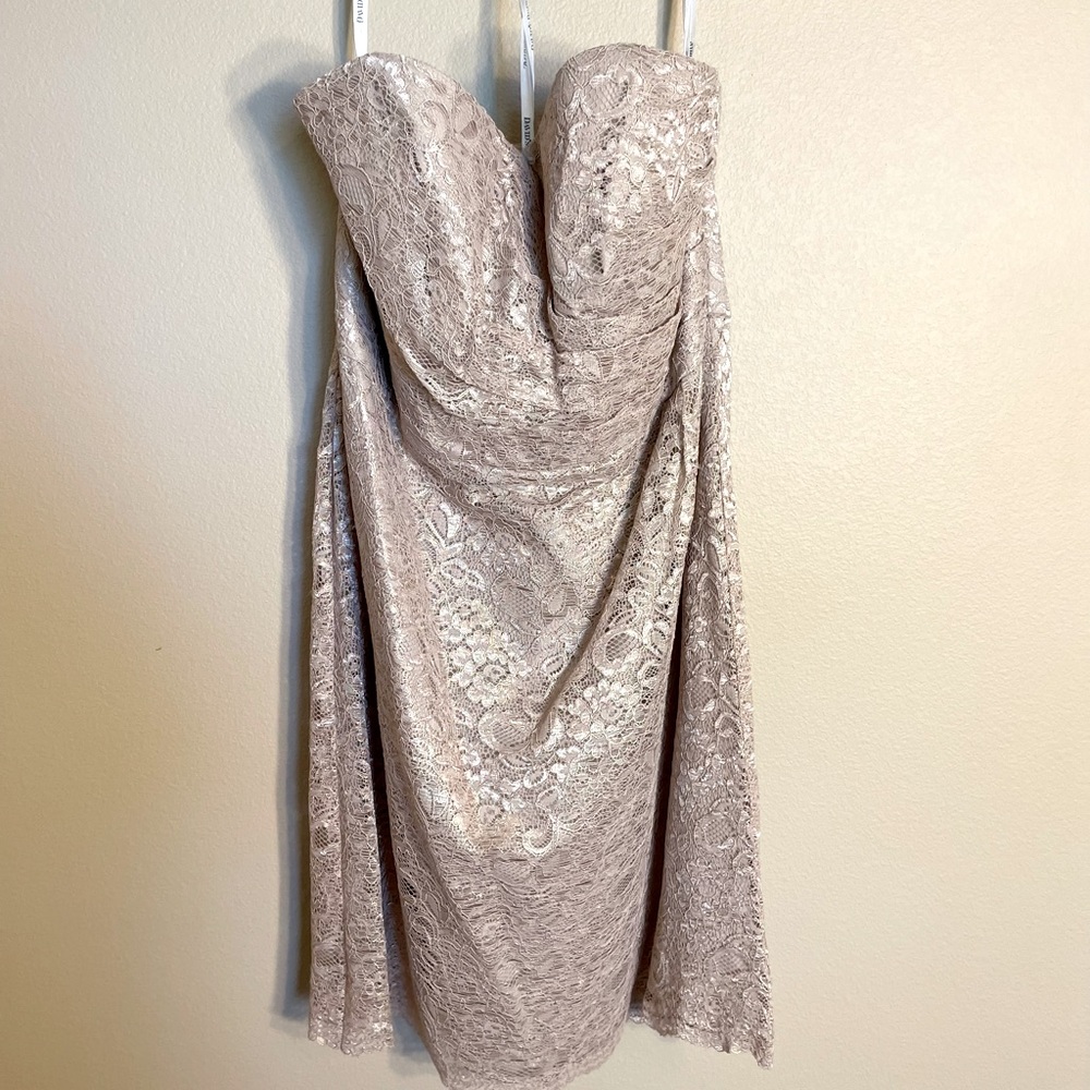 David’s Bridal Sweetheart Mini Cocktail Dress - Size 16